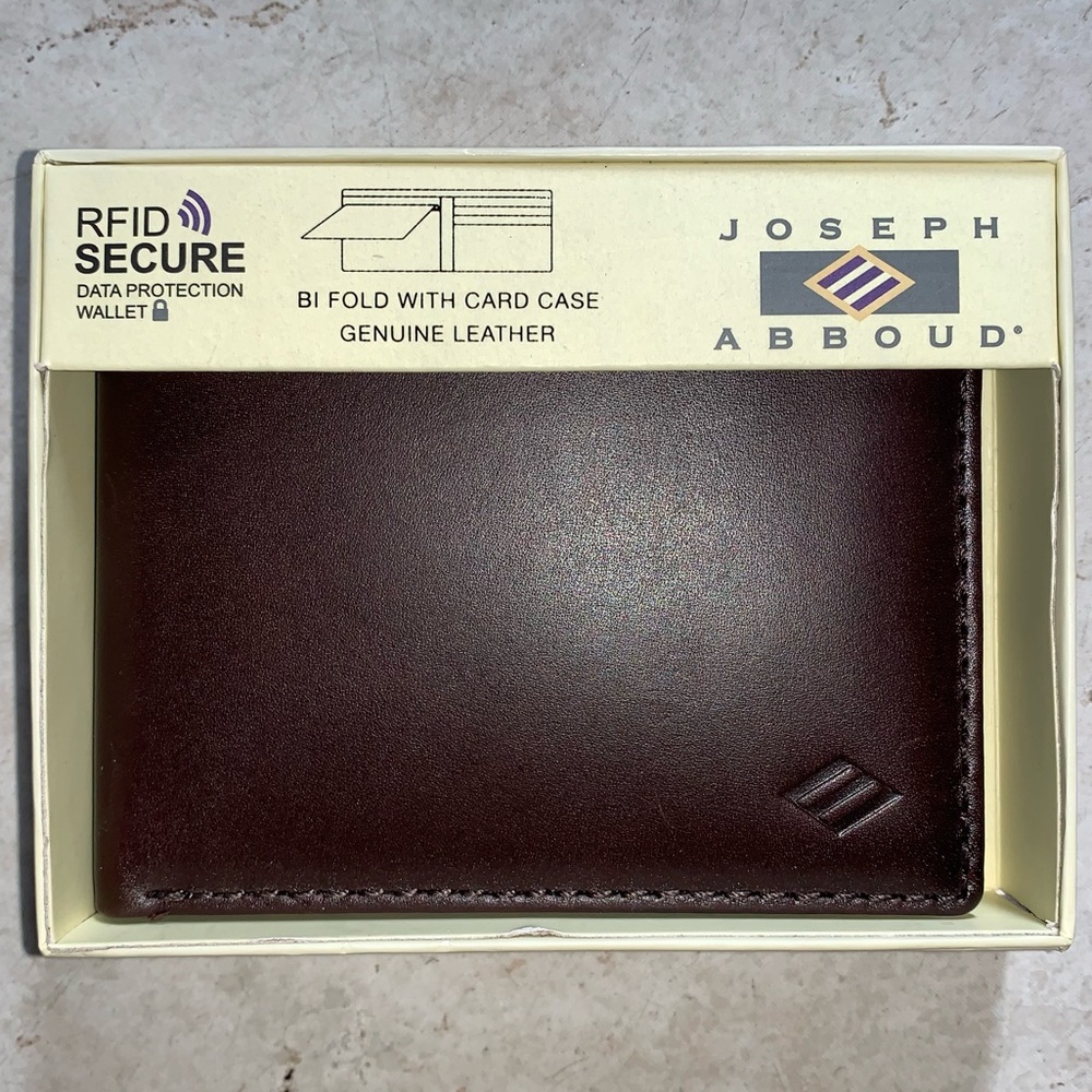 Brown Joseph Abboud Wallet Bi Fold With Card Case Genuine Leather